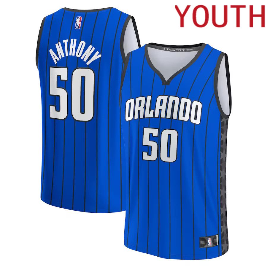 Youth Orlando Magic #50 Cole Anthony Fanatics Branded Royal Fast Break Player NBA Jersey
